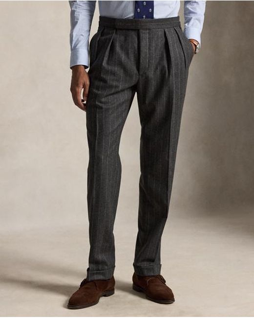 Polo Ralph Lauren Black Polo Tailored Fit Chalk-Stripe Wool Suit for men