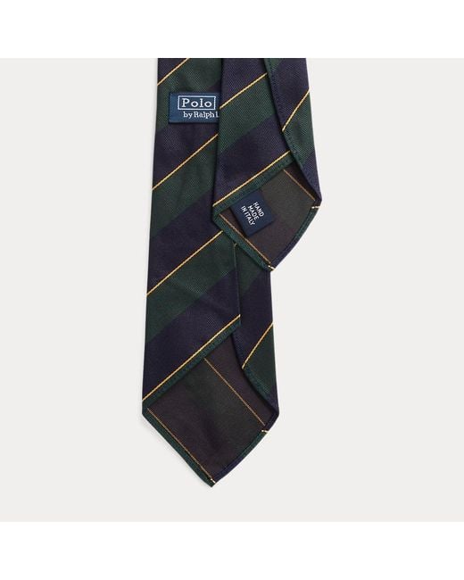 Cravate rayée vintage en reps de soie Polo Ralph Lauren pour homme en coloris Blue