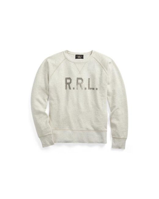 RRL White Logo Fleece Pullover for men