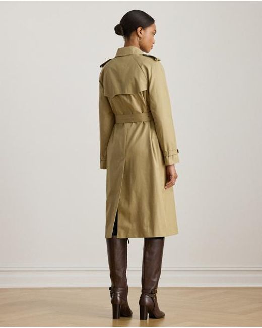 Ralph Lauren Natural Double-Breasted Belted Trench Coat