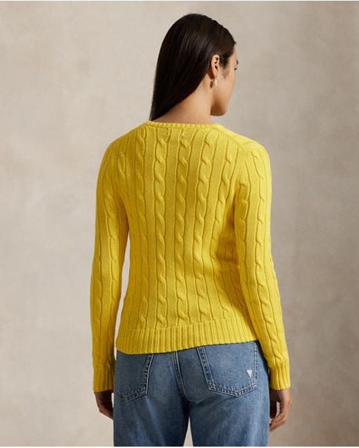 Polo Ralph Lauren Yellow Citron Cotton Sweater With Signature Pony Motif