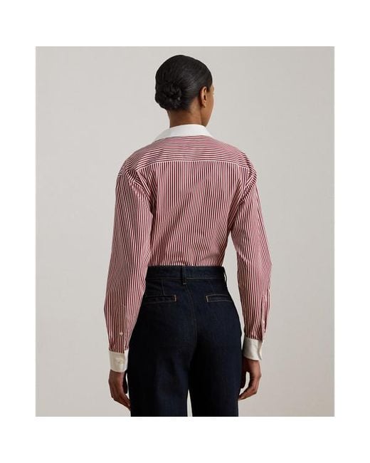 Ralph Lauren Red Ralph Lauren Striped Cotton Broadcloth Shirt