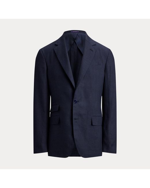Ralph Lauren Blue Kent Hand-Tailored Plaid Suit Jacket for men