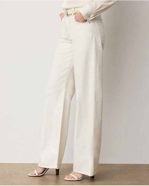 Ralph Lauren White Mercer Relaxed Wide-Leg Jean