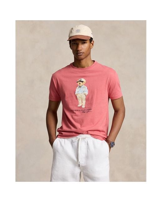 Polo Ralph Lauren Classic Fit Jersey T-shirt Met Polo Bear in het Red voor heren