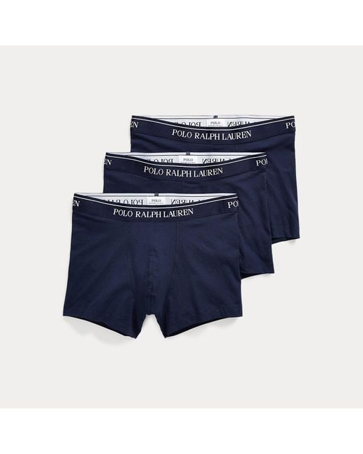 Polo Ralph Lauren Blue Stretch Cotton Boxer Shorts 3-pack for men