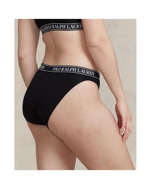 Polo Ralph Lauren Black Repeat-logo Bikini Brief