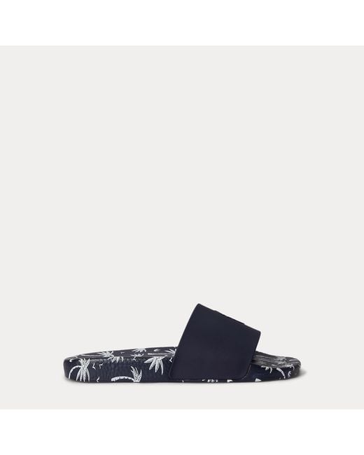 Polo Ralph Lauren Blue Palm Tree Print Slide for men
