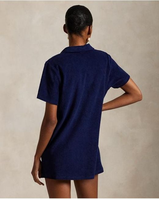 cotton terry polo dress cover-up Cotton terry beach cover-up in white - Polo Ralph Lauren
