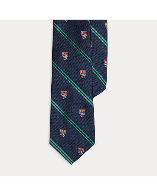 Ralph Lauren Blue Striped Silk Club Tie for men