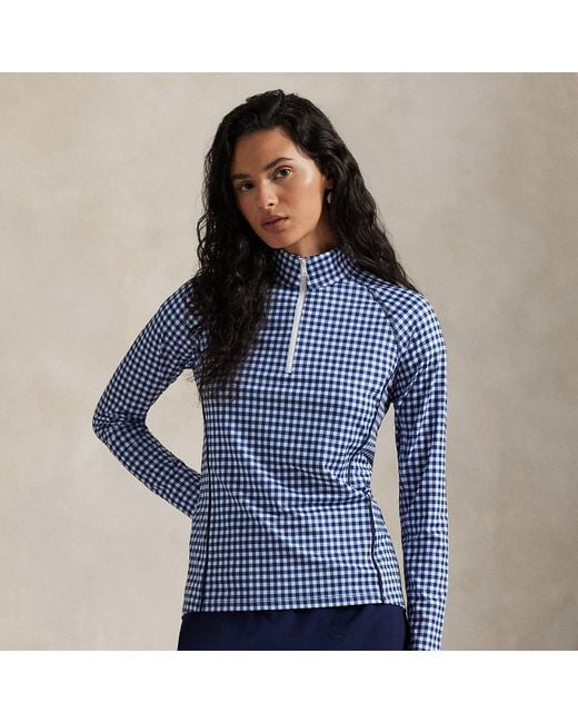 Ralph Lauren Blue Ralph Lauren Gingham Stretch-Jersey Quarter-Zip