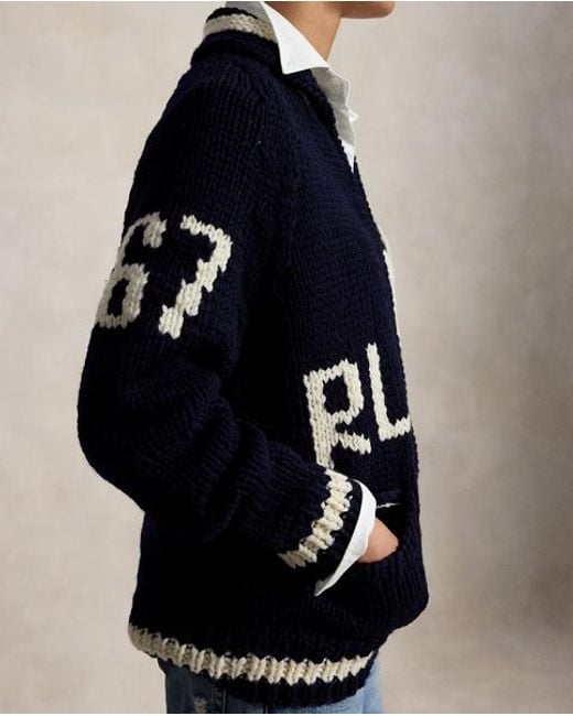Polo Ralph Lauren Blue Polo Ralph Lauren Lauren Yankees Cardigan for men
