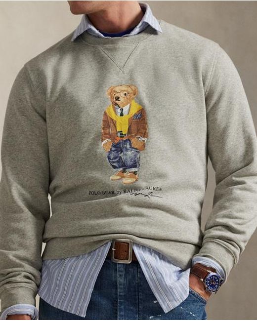Polo Ralph Lauren Gray Polo Bear Fleece Sweatshirt for men