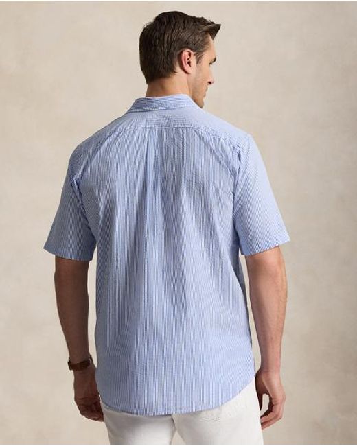Ralph Lauren Blue Rl Prepster Striped Seersucker Shirt for men