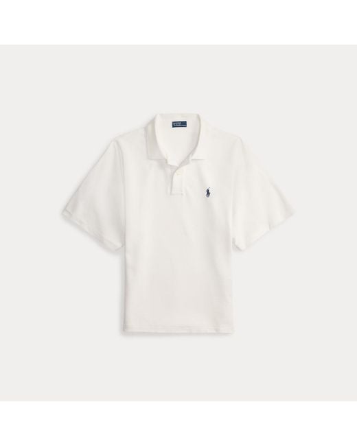 Polo Ralph Lauren White Dolman-Sleeve Mesh Polo Shirt