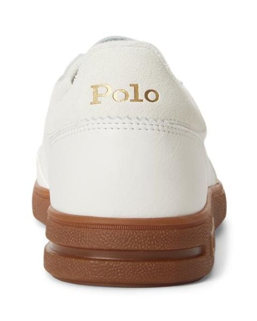 Polo Ralph Lauren White Bedford Leather-Suede Trainers for men