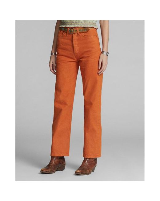 RRL Orange High Boy Fit Tangerine Jean