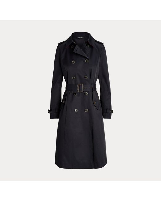 Ralph Lauren Black Zweireihiger Trenchcoat Mit Gürtel
