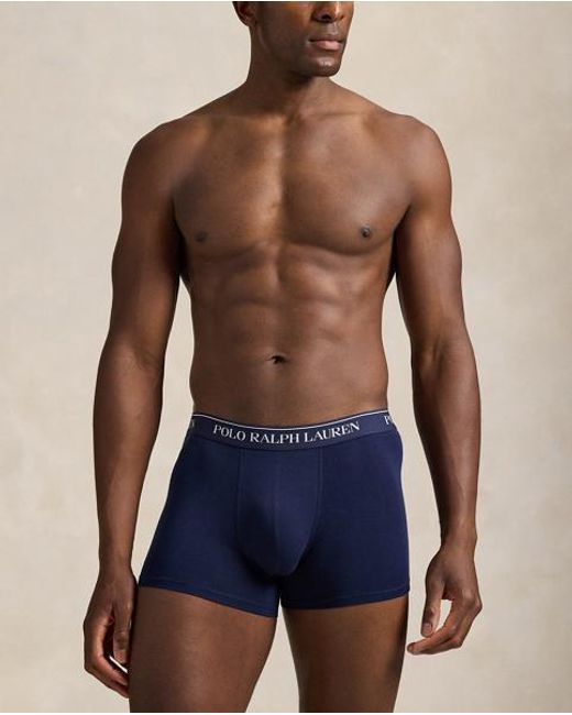 Polo Ralph Lauren Blue Stretch Cotton Boxer Shorts 3-Pack for men