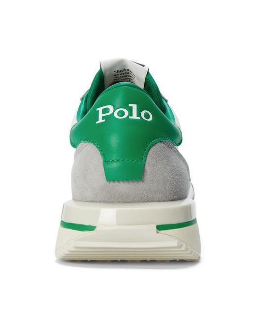 Polo Ralph Lauren Green Sneaker Train 89 aus Leder und Segeltuch