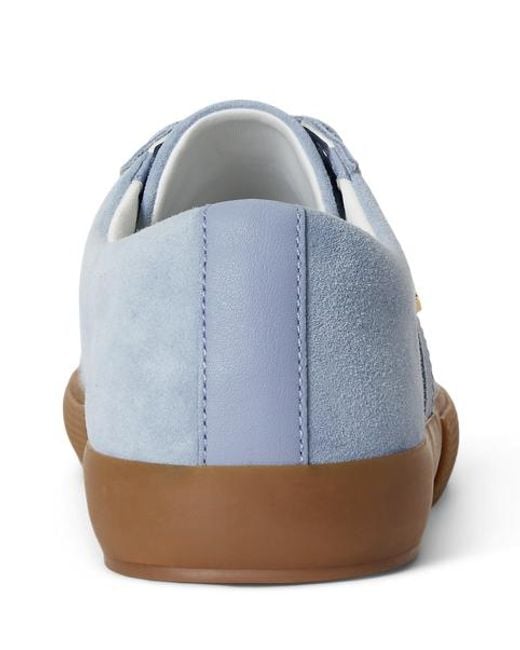 Ralph Lauren Blue Janson Ii Suede & Nappa Leather Trainer