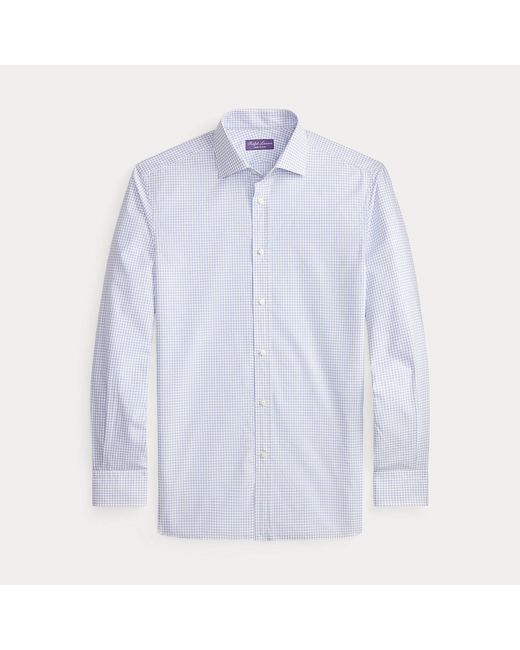 Ralph Lauren Blue Tattersall Twill Shirt for men