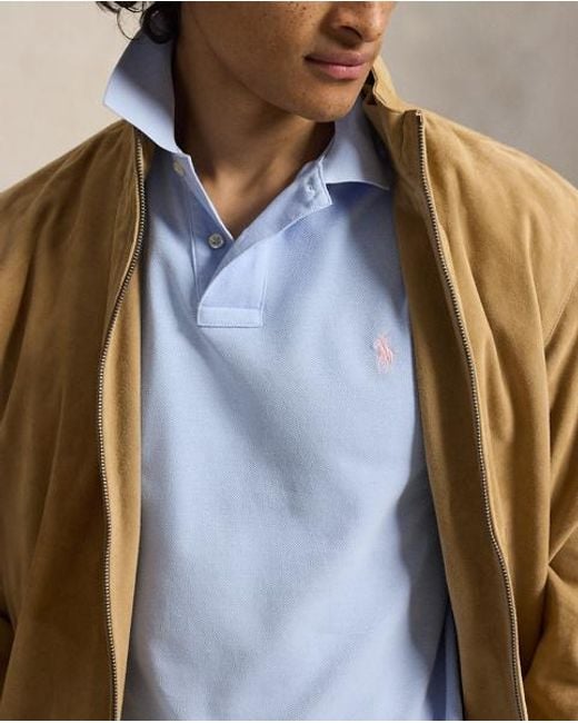 Polo Ralph Lauren Blue The Iconic Custom Slim Fit Mesh Polo for men