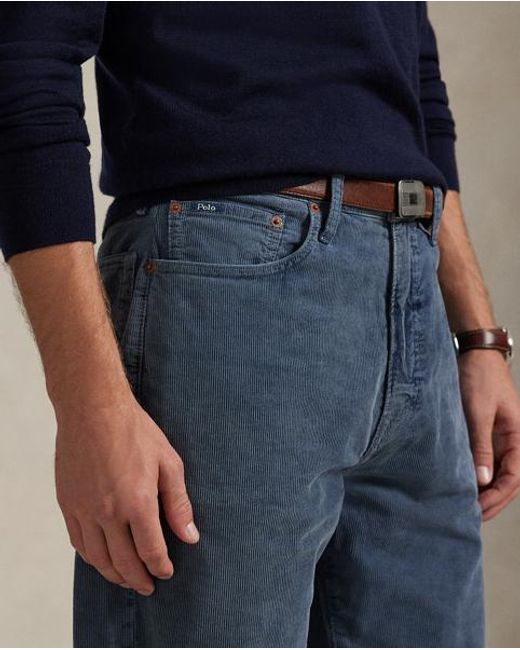 Polo Ralph Lauren Blue Straight Fit Corduroy Trouser for men