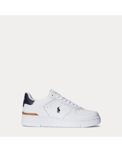 Polo Ralph Lauren White Masters Court Leather Trainer for men