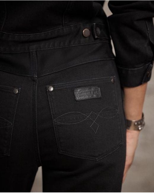 RRL Black Denim Western Coverall