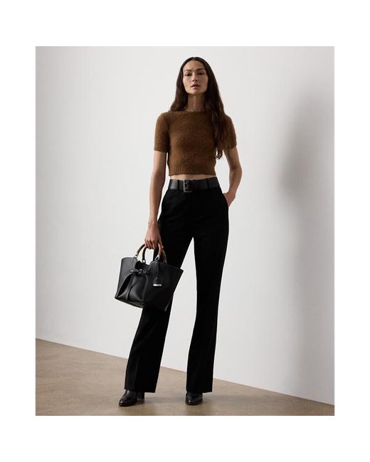 Ralph Lauren Brown Cashmere-Alpaca-Blend Cropped Jumper