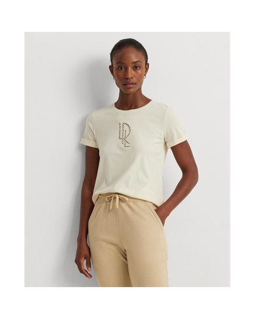 Camiseta de punto jersey de algodón Lauren by Ralph Lauren de color Brown