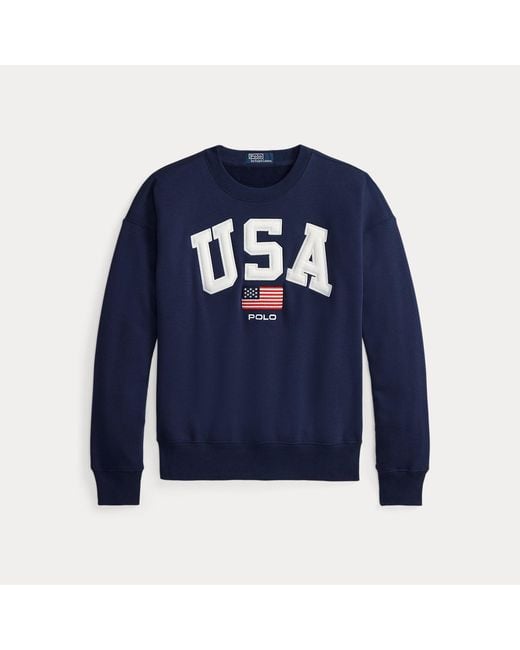 Polo Ralph Lauren Blue Vintage Fit Flag Fleece Sweatshirt for men