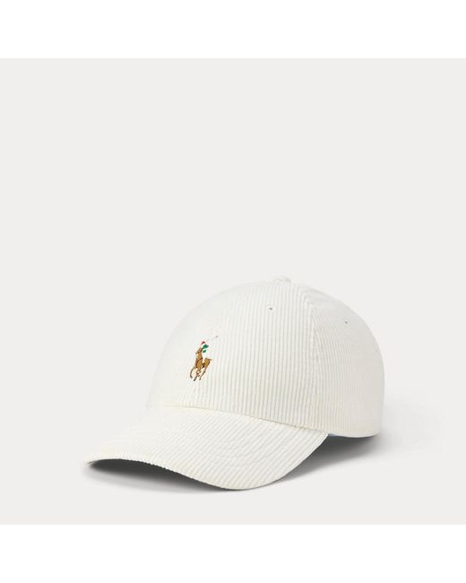 Polo Ralph Lauren White Corduroy Ball Cap for men