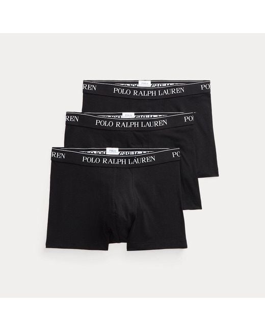 3 bóxers de algodón elástico Polo Ralph Lauren de hombre de color Black