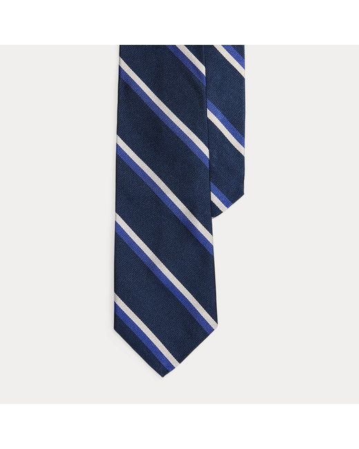 Ralph Lauren Blue Striped Silk Tie for men