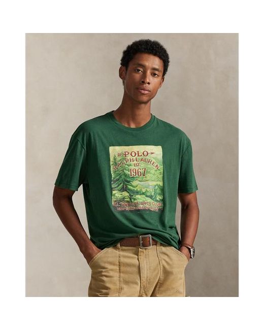 Polo Ralph Lauren Green Classic Fit Jersey Graphic T-Shirt for men