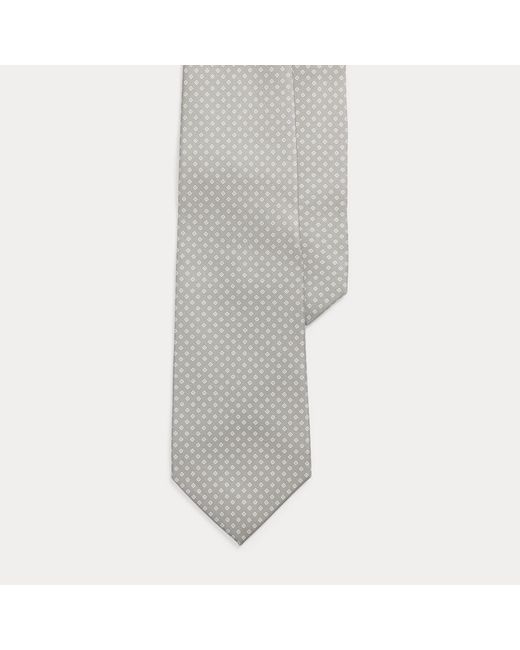 Ralph Lauren Gray Diamond-Patterned Silk Tie for men