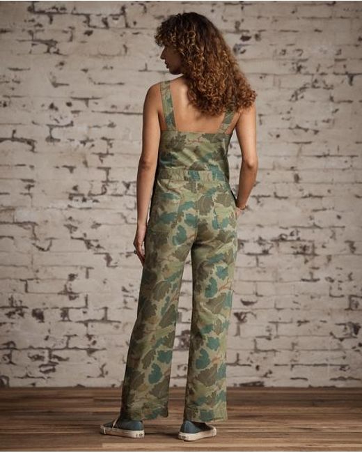 RRL Green Camo-Print Twill Overall