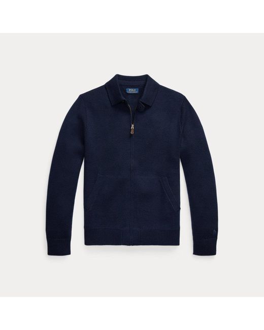 Maglia in lana lavabile con cerniera di Polo Ralph Lauren in Blue da Uomo