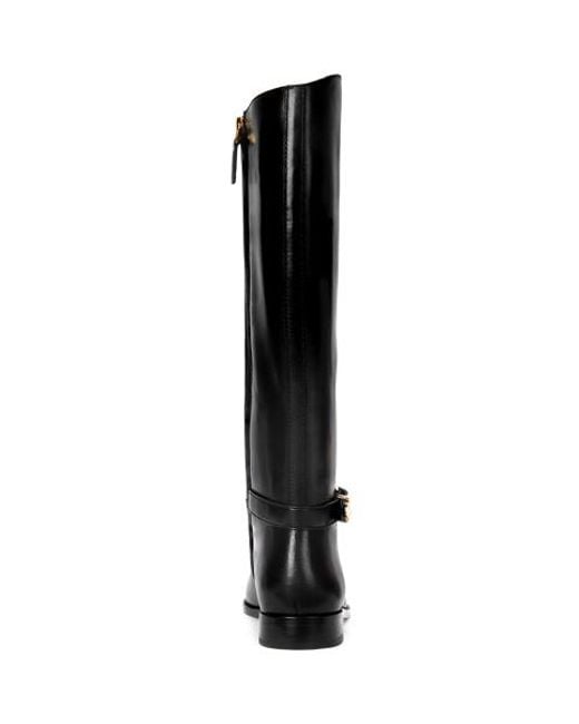 Ralph Lauren Black Brooke Calfskin Tall Boot
