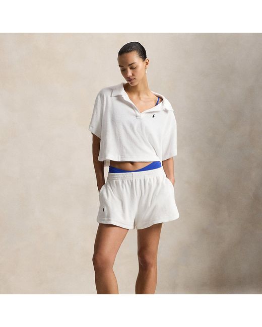 Polo Ralph Lauren White Terry Polo Shirt And Short Cover-Up Set