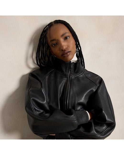 Polo Ralph Lauren Black Leather Flight Jacket