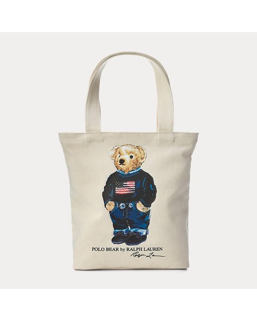 Polo Ralph Lauren White Ralph Lauren Boy's Polo Bear Cotton Canvas Tote for men