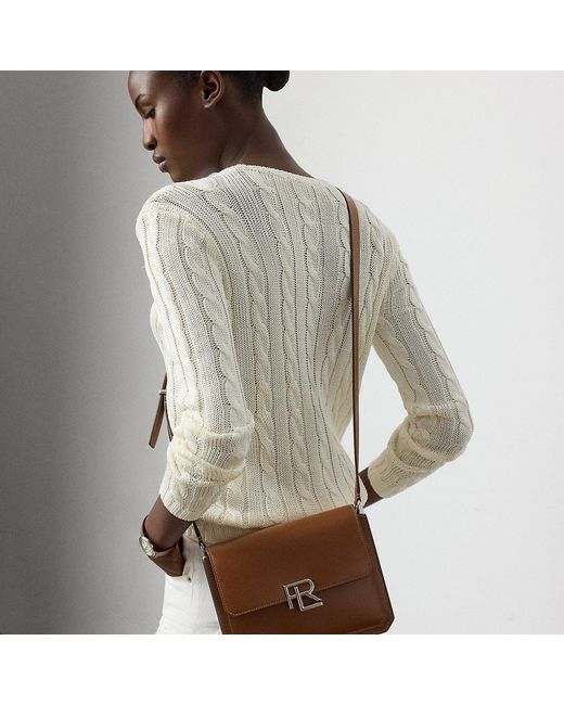 Ralph Lauren Gray Rl 888 Box Calfskin Crossbody