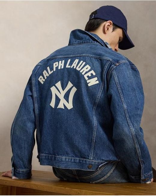 Polo Ralph Lauren Blue Polo Ralph Lauren Lauren Yankees Trucker Jacket for men