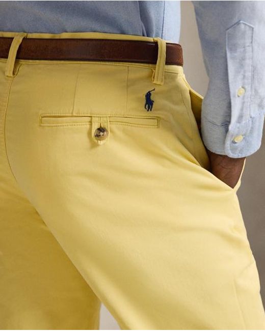 Polo Ralph Lauren Bedford Straight Fit Stretch Chino Broek in het Yellow voor heren