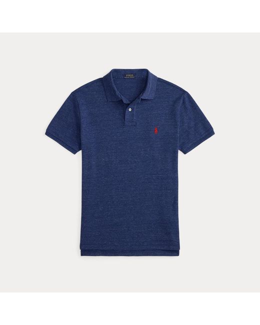 Polo Ralph Lauren Blue Custom Slim Fit Mesh Polo Shirt for men