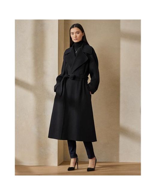 Ralph Lauren Collection Black Leonarda Wrap Coat