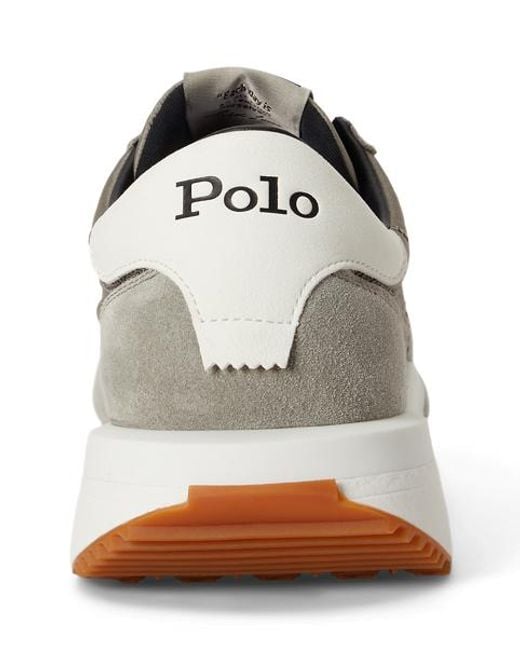 Polo Ralph Lauren Gray Train 89 Suede-Panelled Trainer for men
